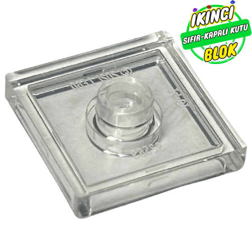 LEGO® 2 x 2 Atlayıcılı 1 Stud Merkezli Plaka Şeffaf Sıfır