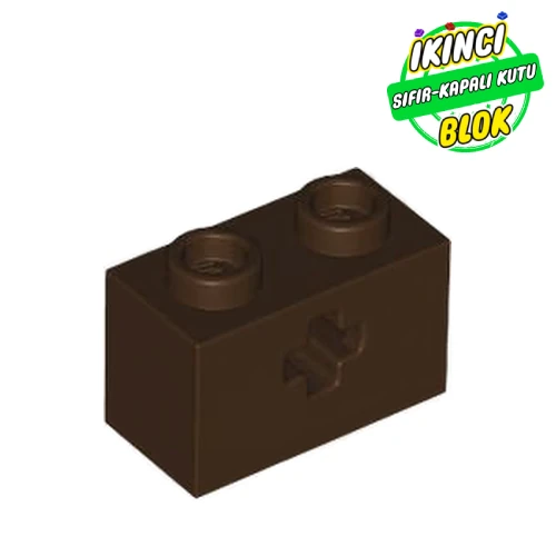 LEGO® 1 x 2 Dişli Delikli Tuğla Koyu Kahverengi Sıfır