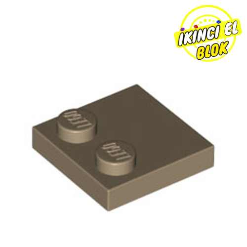 LEGO® 2 x 2 Modifiye Düz Plaka 2 birim çıkışlı Koyu Bej Sıfır