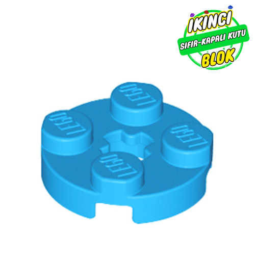 LEGO® 2 x 2 Aks Girişli Daire Plaka Koyu Turkuaz Sıfır