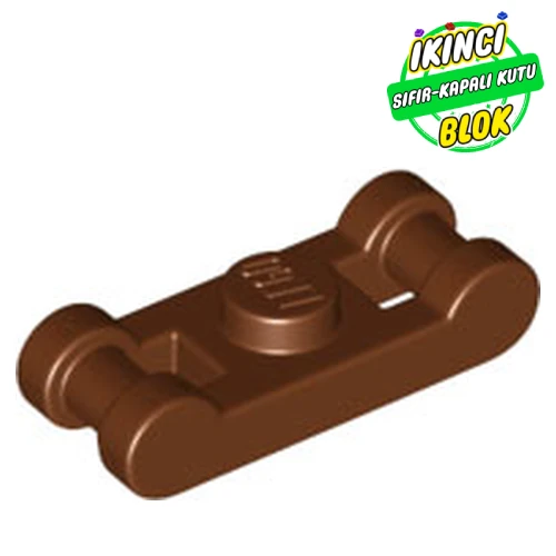 LEGO® Plate Special 1 x 1 with Handle on 2 Ends Kırmızımsı Kahverengi Sıfır