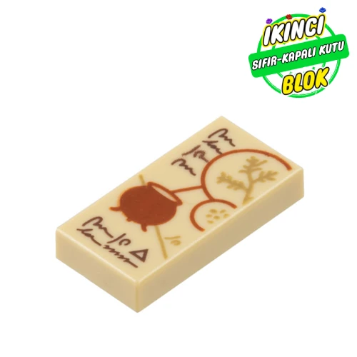 LEGO® Tile 1 x 2 with Cauldron print Bej Sıfır