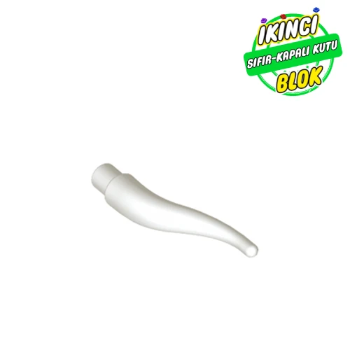 LEGO® Animal Body Part, Horn (Cattle) / Tentacle / Vine / Branch / Tongue - Long Beyaz Sıfır