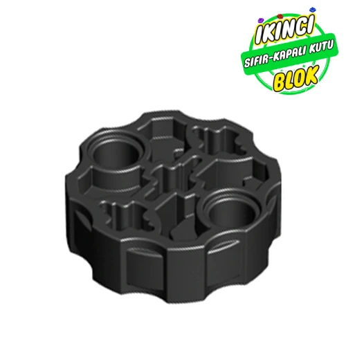 LEGO® 2 Pim Girişli Dairesel Yapılı 3 Aks Girişli Parça Siyah Sıfır