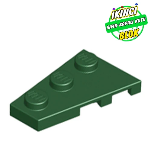 LEGO® 3 x 2 Üçgen Plaka Sol Koyu Yeşil Sıfır