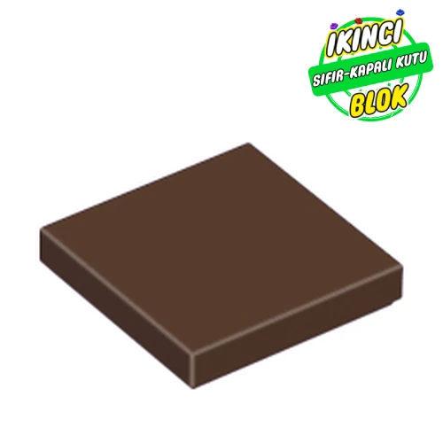 LEGO® Tile 2 x 2 with Groove Koyu Kahverengi Sıfır