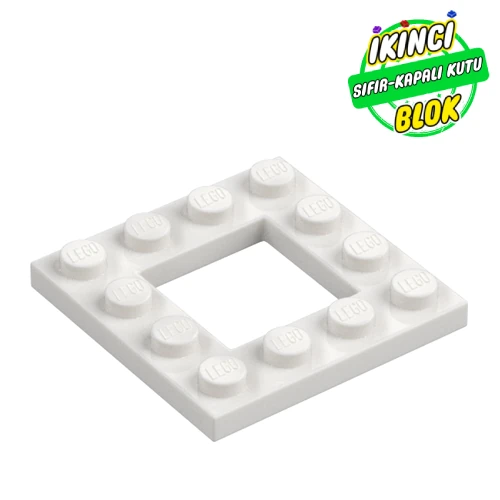 LEGO® Plate Special 4 x 4 with 2 x 2 Opening Beyaz Sıfır