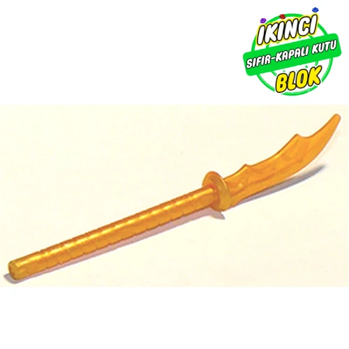 LEGO® Weapon Naginata with Rubber Tip, Marbled Trans-Orange Pattern İnci Altın Sıfır