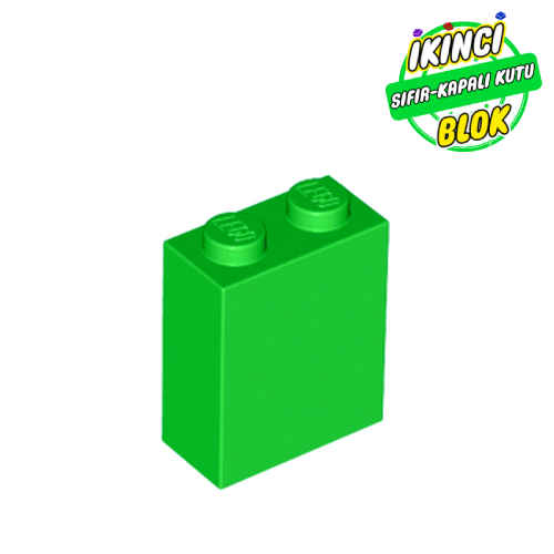 LEGO® 1 x 2 x 2 Stud Tutuculu Tuğla Parlak yeşil Sıfır