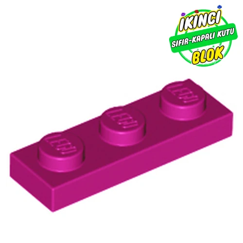 LEGO® Plate 1 x 3 Macenta Sıfır
