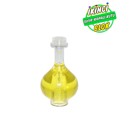 LEGO® Equipment Bottle / Erlenmeyer / Florence Flask with Trans-Yellow pattern Şeffaf Sıfır