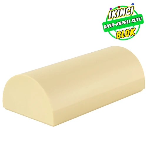 LEGO® Brick Curved 2 x 4 Double, No Studs, with Groove Bej Sıfır