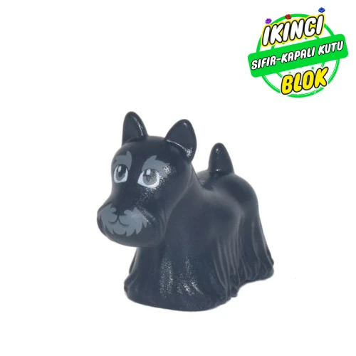 LEGO® Animal, Dog, Longhaired with White Eyes print Siyah Sıfır