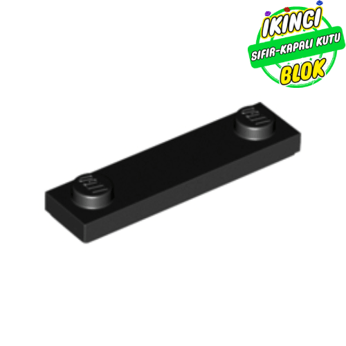 LEGO® 1 x 4 Plaka 2 Stud Üst Bağlantılı Siyah Sıfır