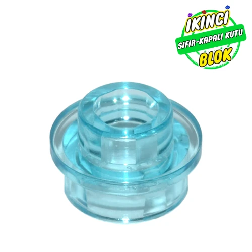 LEGO® Plate Round 1 x 1 with Open Stud ŞEffaf Açık Mavi Sıfır