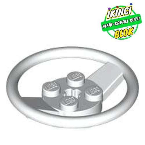 LEGO® Steering Wheel with 4 Studs on Center Beyaz Sıfır