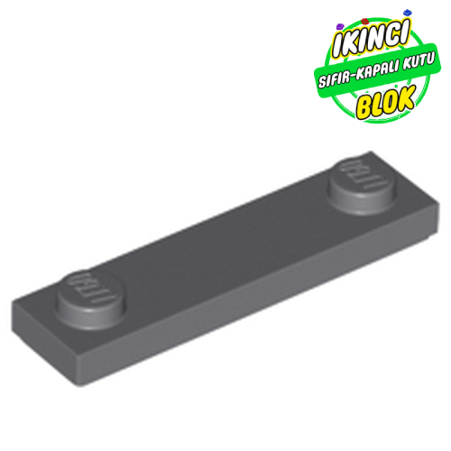 LEGO® 1 x 4 Plaka 2 Stud Üst Bağlantılı Koyu Mavimsi Gri Sıfır