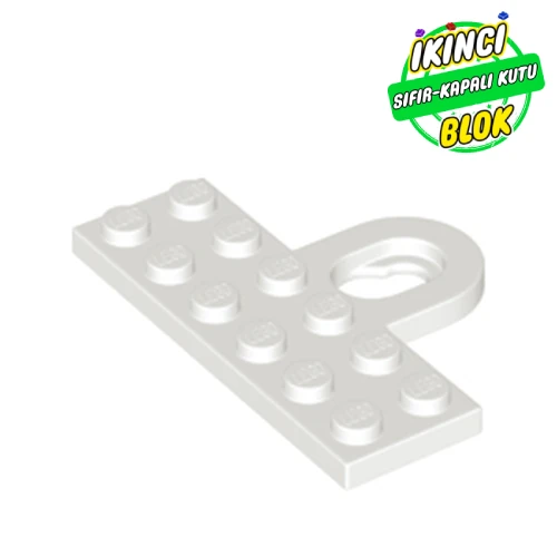 LEGO® Plate Special 2 x 6 with Wall Mount Hook Beyaz Sıfır