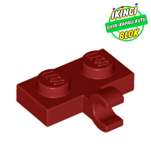 LEGO® Plate Special 1 x 2 with Clip Horizontal on Side Koyu Kırmızı Sıfır