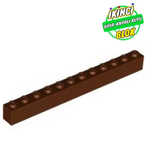 LEGO® Brick 1 x 12 Kırmızımsı Kahverengi Sıfır