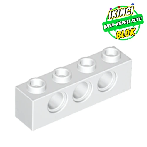 LEGO® Technic Brick 1 x 4 [3 Pin Holes] Beyaz Sıfır