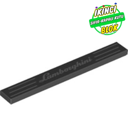 LEGO® Tile 1 x 8 with 'Lamborghini' print Siyah Sıfır