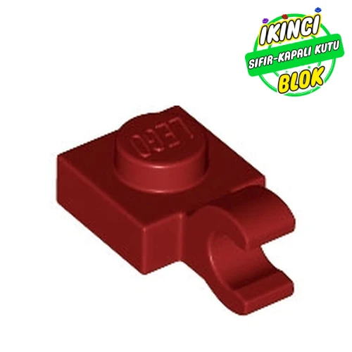 LEGO® Plate Special 1 x 1 with Clip Horizontal [Thick Open O Clip] Koyu Kırmızı Sıfır