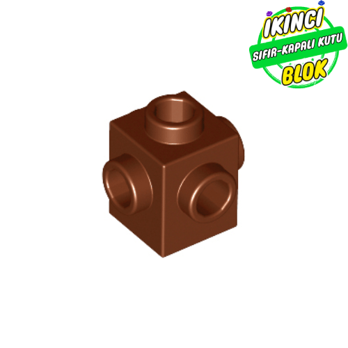 LEGO® 1 x 1 4 Yan Açık Studlı Tuğla Kızıl Kahverengi Sıfır