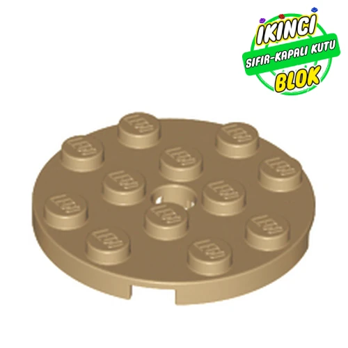 LEGO® Plate Round 4 x 4 with Pin Hole Koyu Bej Sıfır