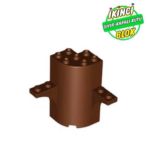 LEGO® Panel 3 x 3 x 5 Quarter Round with 2 1 x 2 Arches (Tree) Kırmızımsı Kahverengi Sıfır