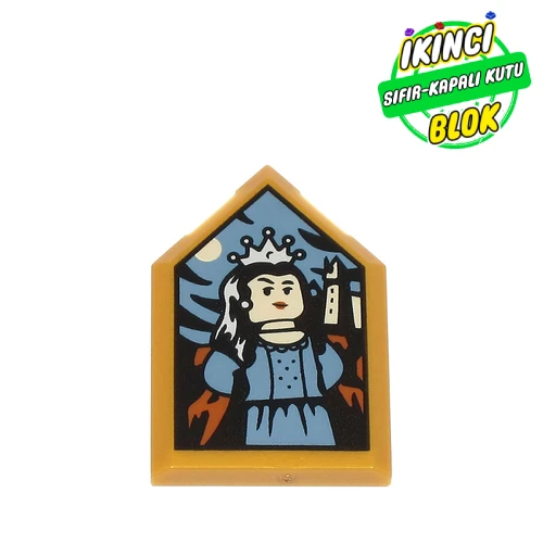 LEGO® Tile Special 2 x 3 Pentagonal with Rowena Ravenclaw Portrait print İnci Altın Sıfır