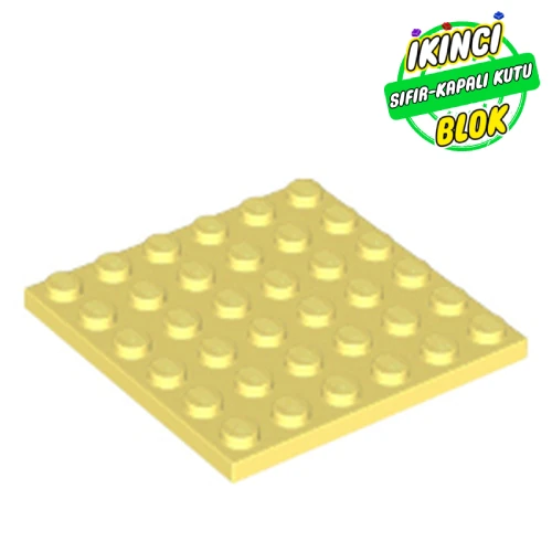 LEGO® Plate 6 x 6 Parlak Açık Sarı Sıfır