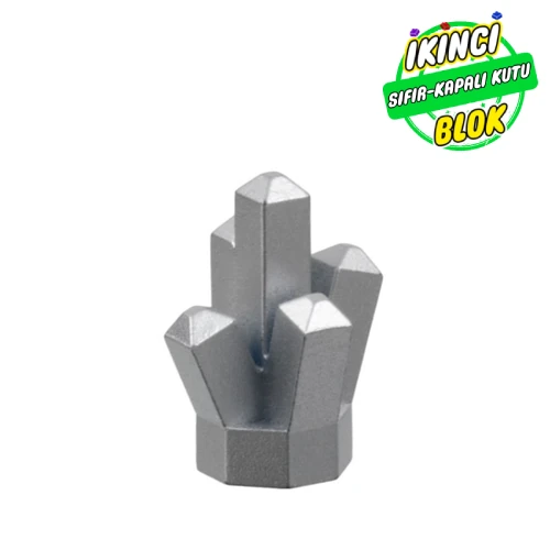 LEGO® Rock 1 x 1 Crystal 5 Point Metalik Gümüş Sıfır