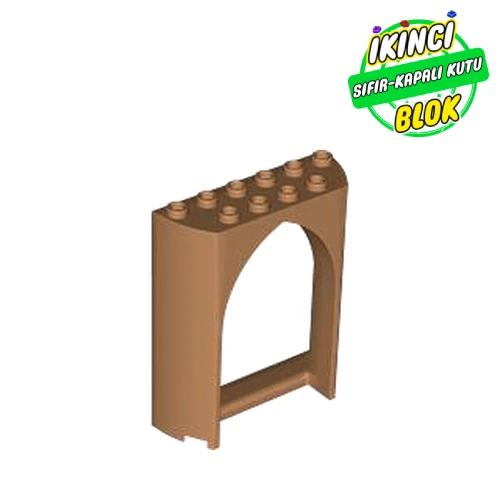 LEGO® Panel 2 x 6 x 6 with Gothic Arch Orta Nugat Sıfır