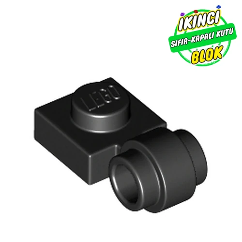 LEGO® Plate Special 1 x 1 with Clip Light, Bar Hole [Thick Ring] Siyah Sıfır