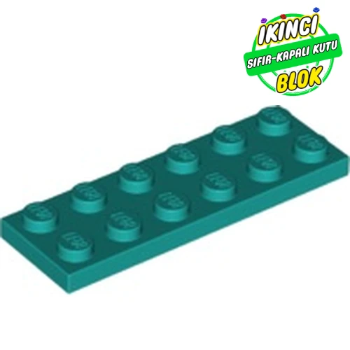 LEGO® Plate 2 x 6 Koyu Turkuaz Sıfır