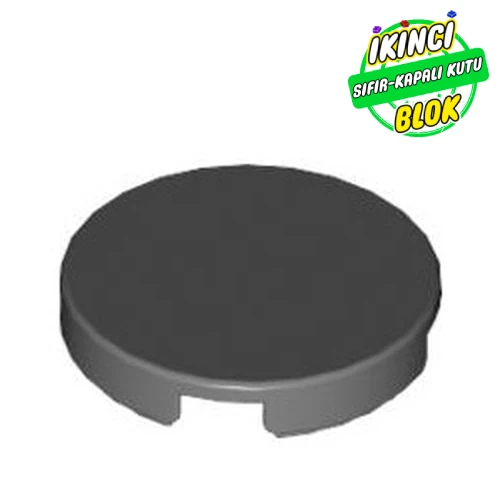 LEGO® Tile Round 2 x 2 with Bottom Stud Holder Koyu Mavimsi Gri Sıfır