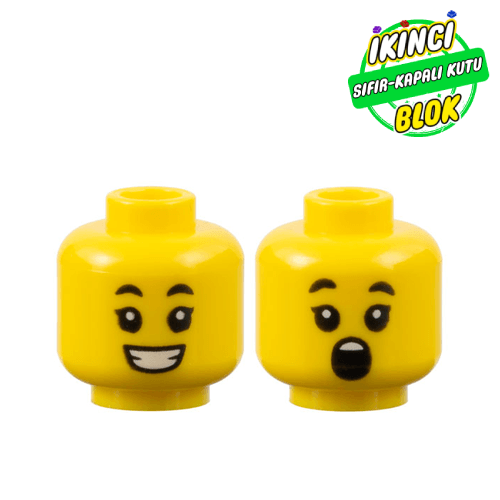 LEGO® Şaşkın ve Gülen Minifigür Kafası Sarı Sıfır