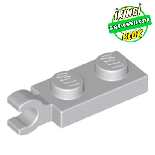 LEGO® Plate Special 1 x 2 with Clip Horizontal on End Açık Mavimsi Gri Sıfır