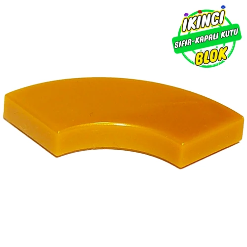 LEGO® Tile 2 x 2 Curved, Macaroni İnci Altın Sıfır