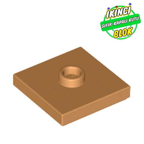 LEGO® 2 x 2 Modifiye Düz Plaka 1 Birim Merkezli Çıkışlı Orta Karamel Sıfır