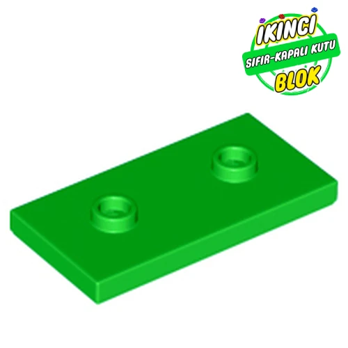 LEGO® Plate Special 2 x 4 with Groove and Two Center Studs (Jumper) Parlak Yeşil Sıfır