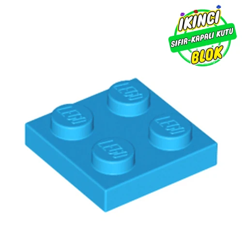 LEGO® Plate 2 x 2 Koyu Azur Sıfır