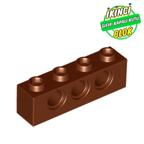 LEGO® Technic Brick 1 x 4 [3 Pin Holes] Kırmızımsı Kahverengi Sıfır