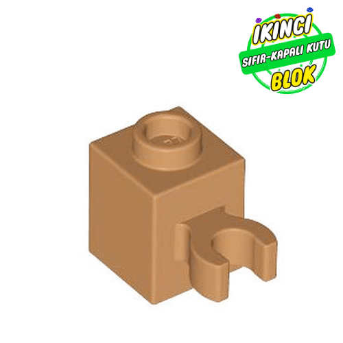 LEGO® 1 x 1 Dikey Çubuk Bağlantılı Modifiye Tuğla Orta Karamel Sıfır