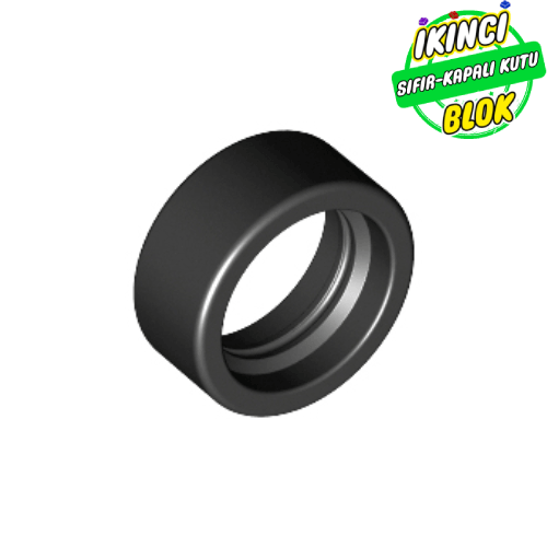 LEGO® 14mm x 6mm Düz Lastik Siyah Sıfır