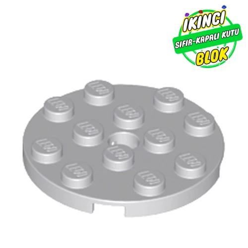 LEGO® Plate Round 4 x 4 with Pin Hole Açık Mavimsi Gri Sıfır
