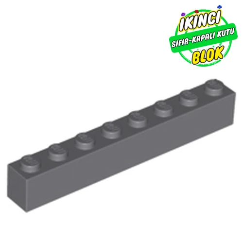 LEGO® Brick 1 x 8 Koyu Mavimsi Gri Sıfır