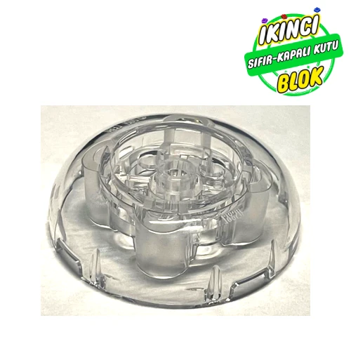 LEGO® Brick Round 4 x 4 Dome Top with Round 2 x 2 Recessed, 4 Studs Şeffaf Sıfır