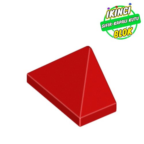 LEGO® 2 x 1 Üçlü Alt Stud Bağlantılı 45 Derece Eğimli Parça Kırmızı Sıfır